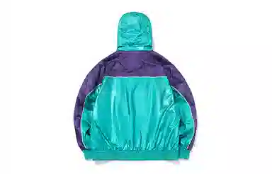 李宁 巴黎时装周 行主题系列 宽松休闲连帽撞色夹克外套 男女同款 熟禾绿龙胆紫