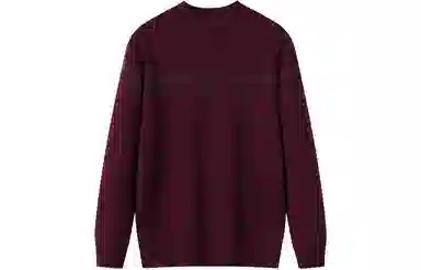 恒源祥 半高领花版纯色纯羊毛针织毛衣 男款