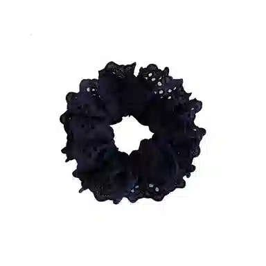 色菲尔 大肠法式复古大肠高级感温柔慵懒白色黑色镂空头花韩系 蕾丝/布艺 发圈/头绳 女款