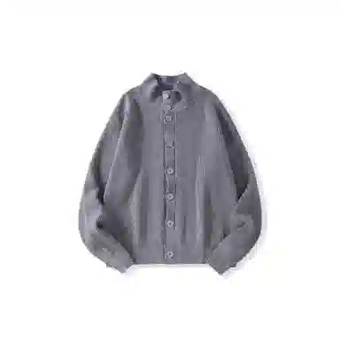 我是大卫 单排扣翻领简约基础韩版纯色百搭针织衫 男女同款