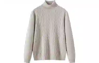 恒源祥 纯色休闲高领毛衣 男款