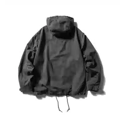 【dme】 纯色连帽日系复古潮牌宽松休闲水洗纯棉长袖夹克外套 男女同款