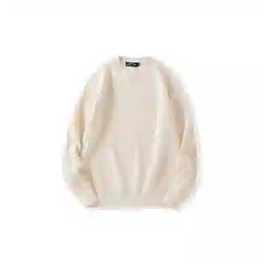 我是大卫 纯色圆领慵懒风简约韩系百搭宽松长袖针织衫 男女同款