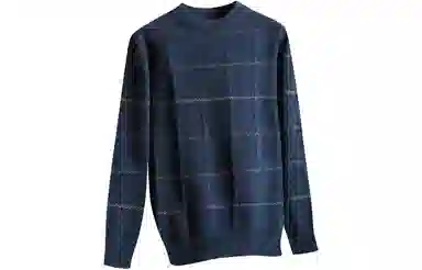 恒源祥 撞色条纹半高领套头针织毛衣 男款