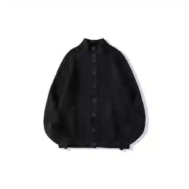 我是大卫 单排扣翻领简约基础韩版纯色百搭针织衫 男女同款