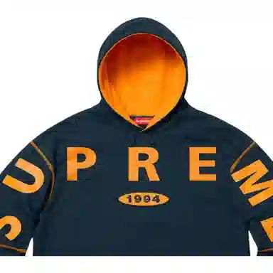 Supreme FW19 Spread Logo Hooded Sweatshirt Navy