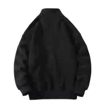 玉儿恋 加绒加厚半高领日系纯色宽松百搭卫衣 男款 黑色