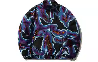 中国李宁 运动时尚系列 宽松长袖半拉链套头夹克 男款 黑色