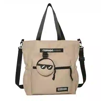 普乐威 高颜值书袋学生时尚百搭 尼龙 单肩斜挎包 男女同款情侣款 白色/黑色/灰色/卡其色