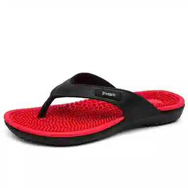 萌芽熊 港风时尚潮流设计感户外休闲沙滩简约舒适百搭按摩底居家轻便 橡胶底 防臭防磨防滑人字拖鞋 男款