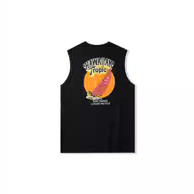 我是大卫 个性健身比赛印花宽松哥特字母速干运动背心 男女同款