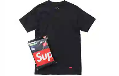 Supreme Hanes Tagless Tees Black