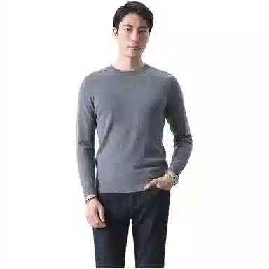 迪柯尼 圆领加厚修身羊绒衫 男款