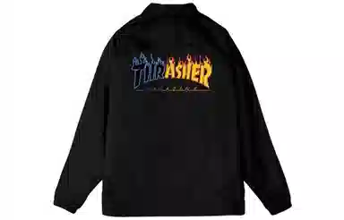 Thrasher Yin Yang Flame Coach Jacket Black