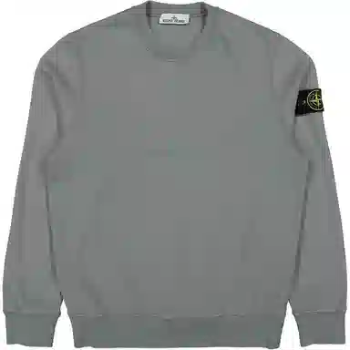 Stone Island Logo Patch Crewneck Sweatshirt Grey Green