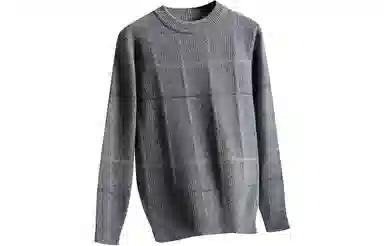 恒源祥 撞色条纹半高领套头针织毛衣 男款