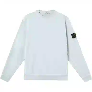Stone Island Logo Badge Crewneck Sweatshirt Sky Blue