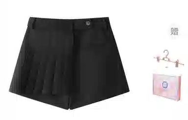 东鲸岁时记 纯色高腰文艺风休闲短裙 女款 黑色