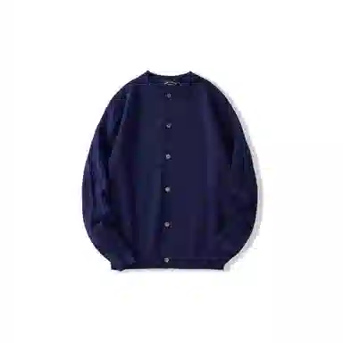 我是大卫 韩版单排扣慵懒风个性开衫纯色针织衫 男女同款