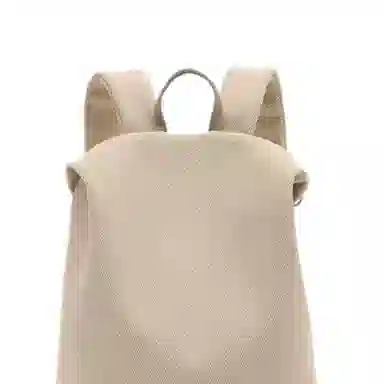 泰克森 轻便通勤简约时尚百搭旅行 人造革 双肩包 男女同款情侣款 黑色/杏色