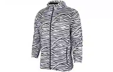 adidas Juventus Woven Hooded Jacket Black White
