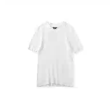 我是大卫 纯色翻领休闲百搭短袖针织衫 男女同款 白色