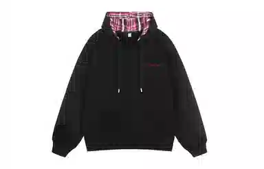 SWAMP AREA Hoodie Plaid Patchwork