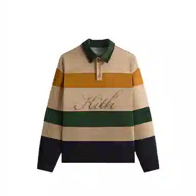 KITH FW24 Stripe Microsuede Tanner Pullover Fall 2024 Polo