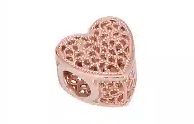 Pandora Romantic Heart Charm Rose Gold