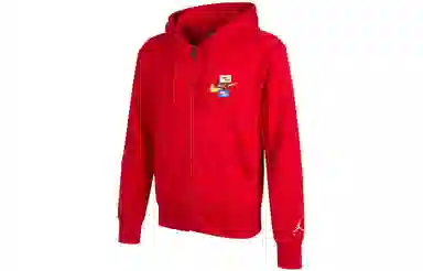 Air Jordan Logo Hoodie Jacket Red