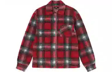 Stussy Shadow Plaid Sherpa Zip Shirt