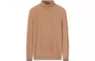 才子 男装纯羊毛高领套头竖纹提花内搭柔软打底毛衣 男款