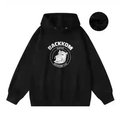 大卫贝肯 美式复古搞怪倒霉熊字母印花休闲百搭落肩套头长袖连帽卫衣 男女同款