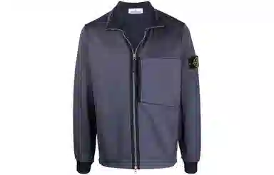 Stone Island FW21 Badge Zip Jacket Purple