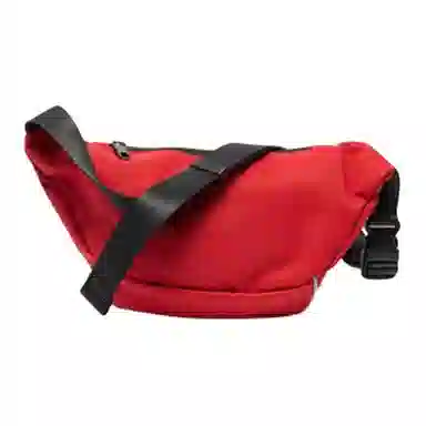 三福 反光条立体 织物 胸包 中号 女款 大红/象牙白/黑色