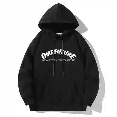 【dme】 美式设计款个性字母印花宽松连帽百搭休闲青少年中性风卫衣 男女同款