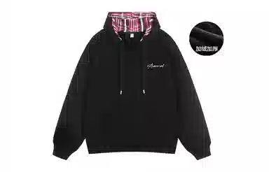 SWAMP AREA Hoodie Plaid Patchwork