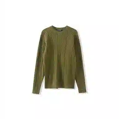 我是大卫 韩系圆领宽松休闲针织衫 男女同款 绿色