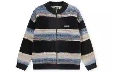 BONELESS Zip Cardigan Embroidered Loose Knit