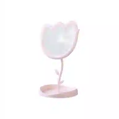 米甜兔 粉色郁金香化妆镜 便携