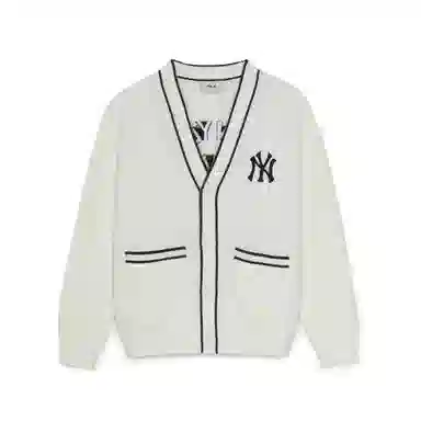 MLB Varsity Basic Button Cardigan Ivory