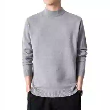 【dme】 基础款时尚百搭针织打底衫纯色高级感宽松半高领毛衣 男款