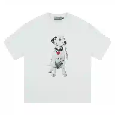 HARSH AND CRUEL Relaxed Spot Dog Print T-Shirt White