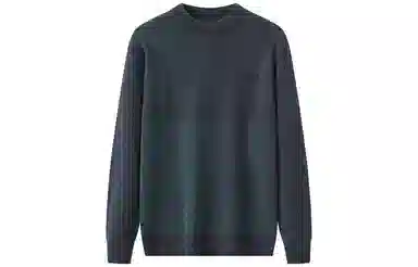 恒源祥 纯羊毛半高领加厚拼色提花针织毛衣 男款