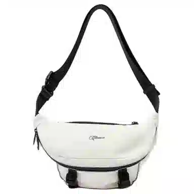 三福 反光条立体 织物 胸包 中号 女款 大红/象牙白/黑色