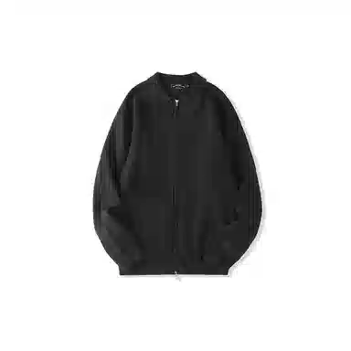 我是大卫 纯色翻领拉链多口袋长袖针织衫 男女同款