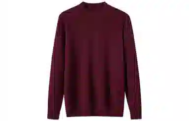 恒源祥 厚款半高领纯色针织毛衣 男款