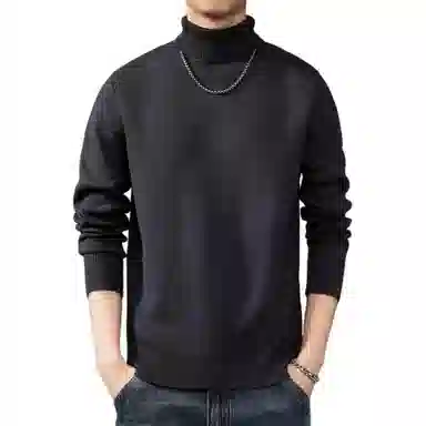 贵色 纯色水洗宽松套头毛衣 男款