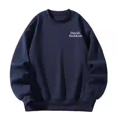 大卫贝肯 美式复古简约宽松休闲圆领长袖卫衣 男女同款 西瓜粉