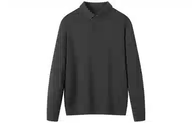 恒源祥 纯色翻领套头休闲毛衣 男款